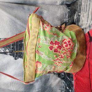 Lucky Brand! Floral suede Bohemian bag